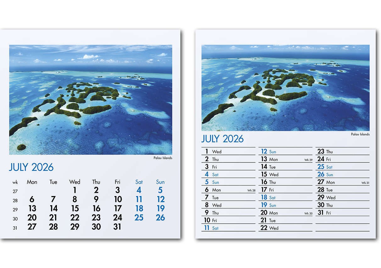 Blue Planet Mini Desk Calendar