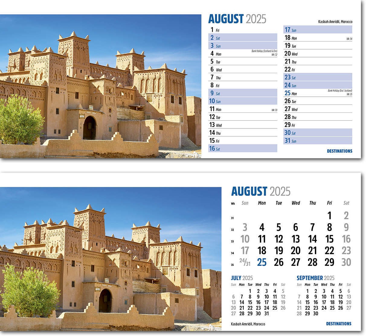 Destinations Desk Calendar