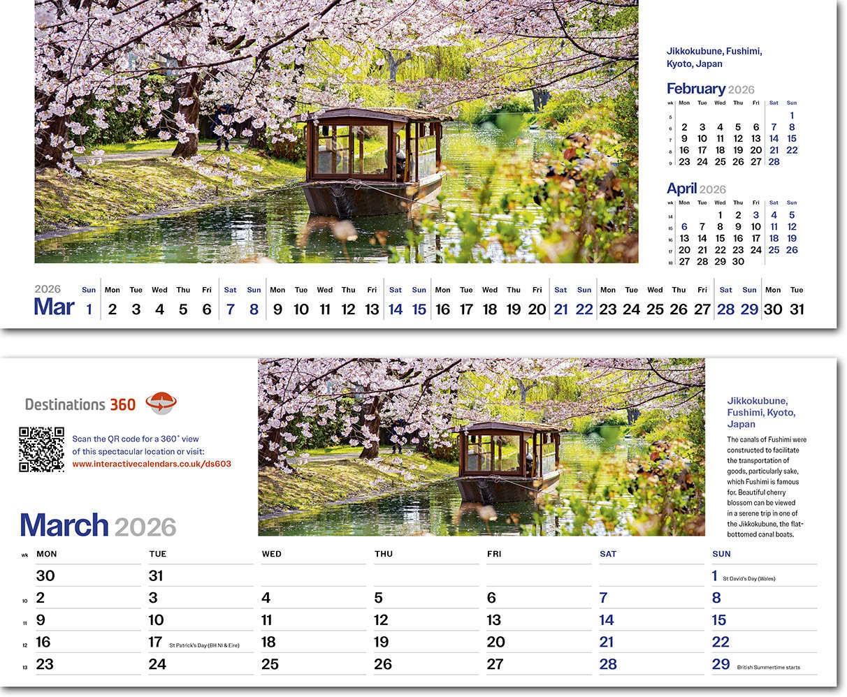 Destinations360 Desk Calendar