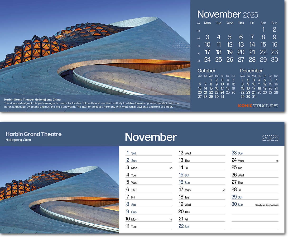 Iconic Structures Task Station Desk Calendar