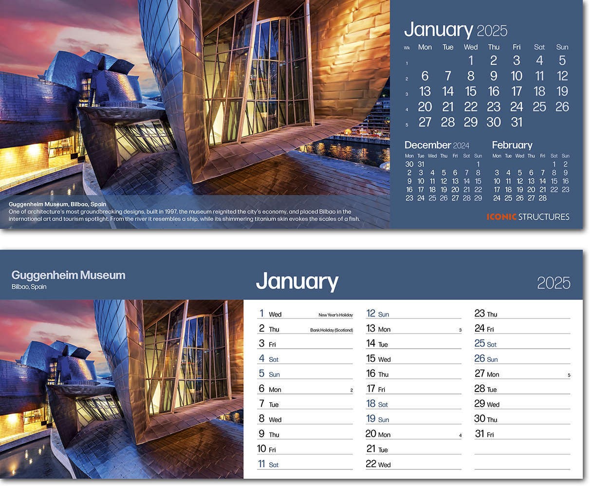 Iconic Structures Desk Calendar