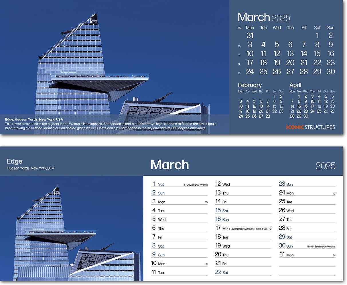 Iconic Structures Desk Calendar