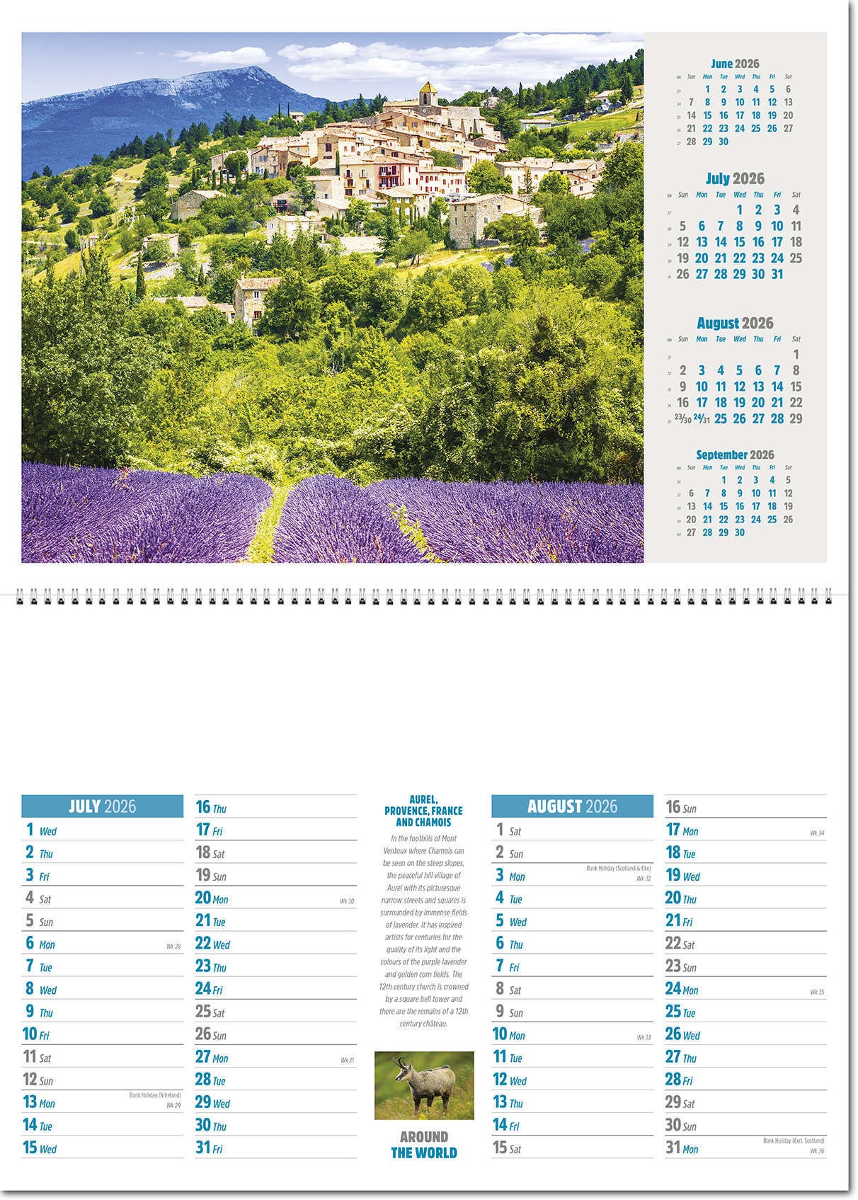 Around the World Postage Saver Calendar