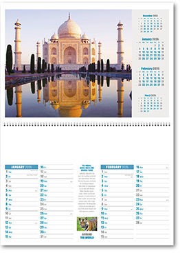 Around the World Postage Saver Calendar