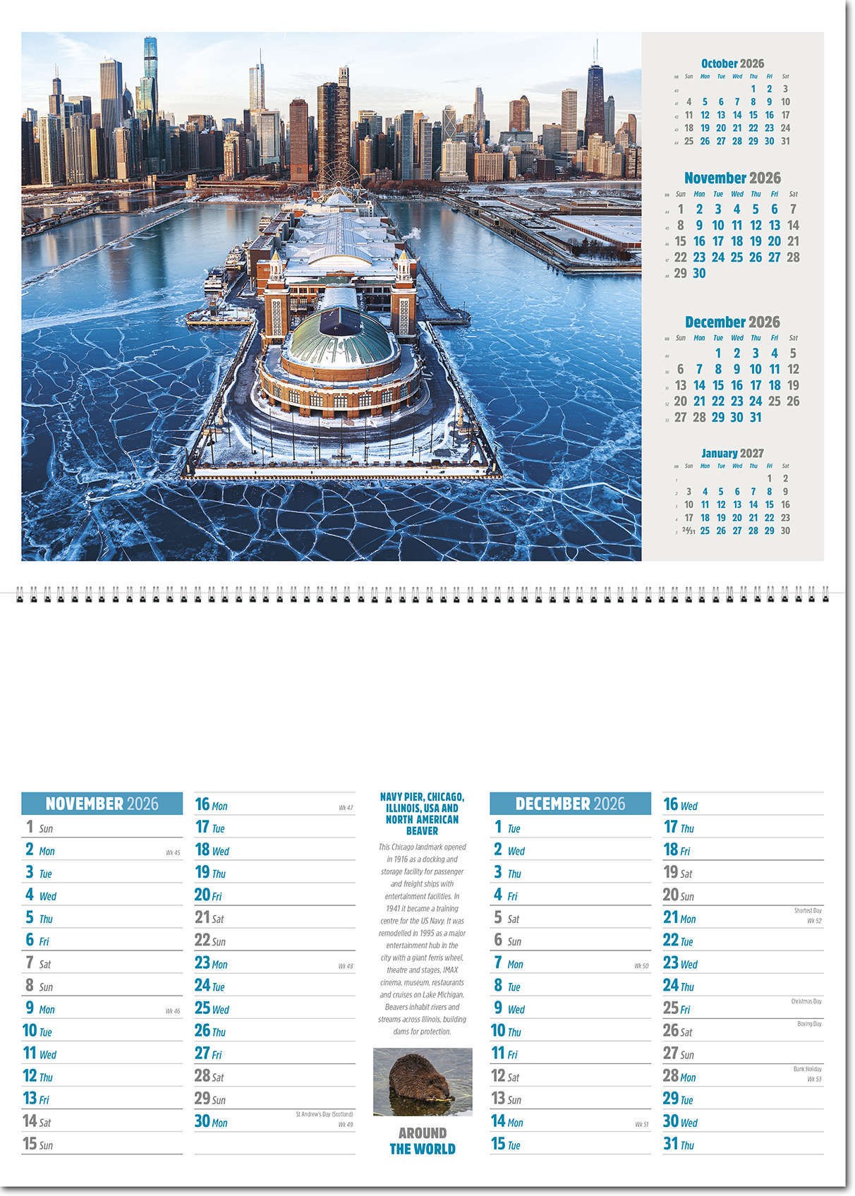 Around the World Postage Saver Calendar