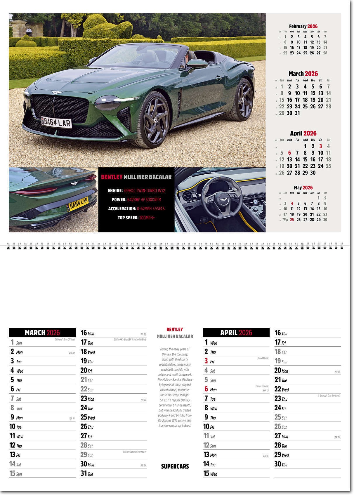 Supercars Postage Saver Calendar