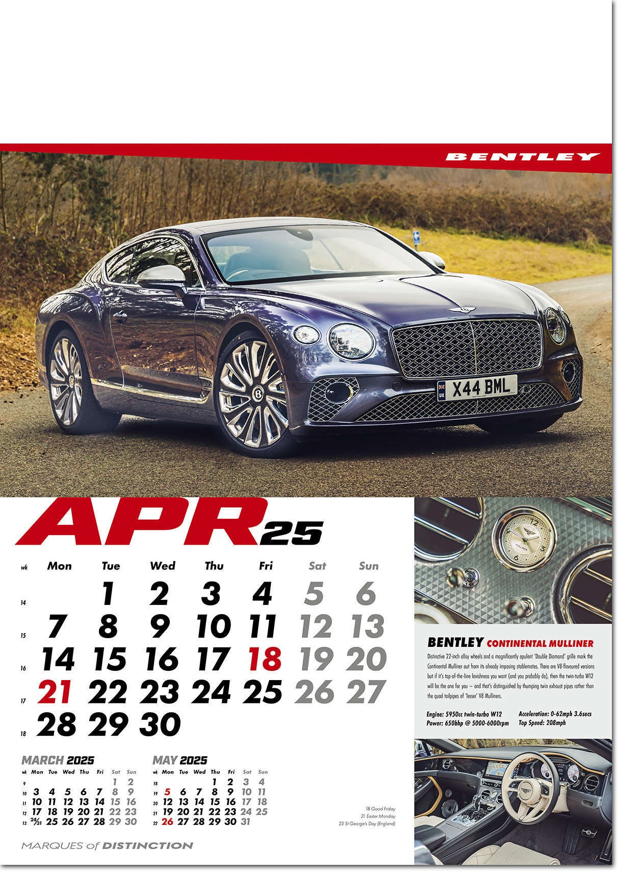 Marques of Distinction Wall Calendar