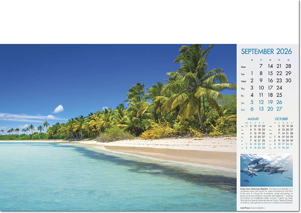 Deep Blue Wall Calendar